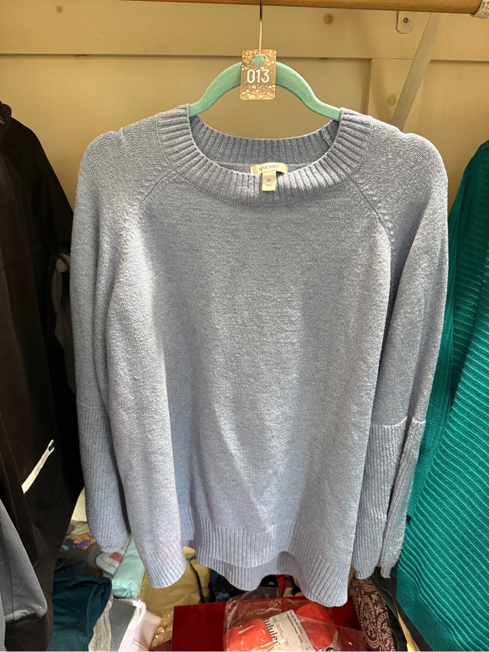 013 Nine West Light Blue Crewneck Sweater